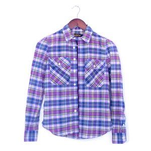Ralph Lauren Pink and Blue Plaid Flannel 100% Cotton